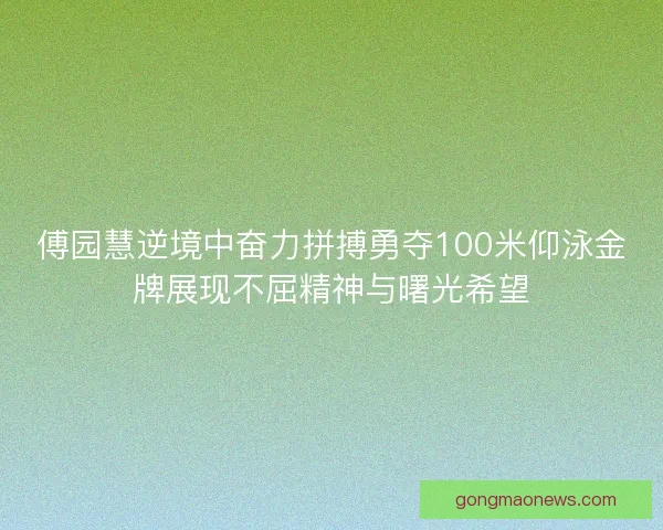 傅园慧逆境中奋力拼搏勇夺100米仰泳金牌展现不屈精神与曙光希望